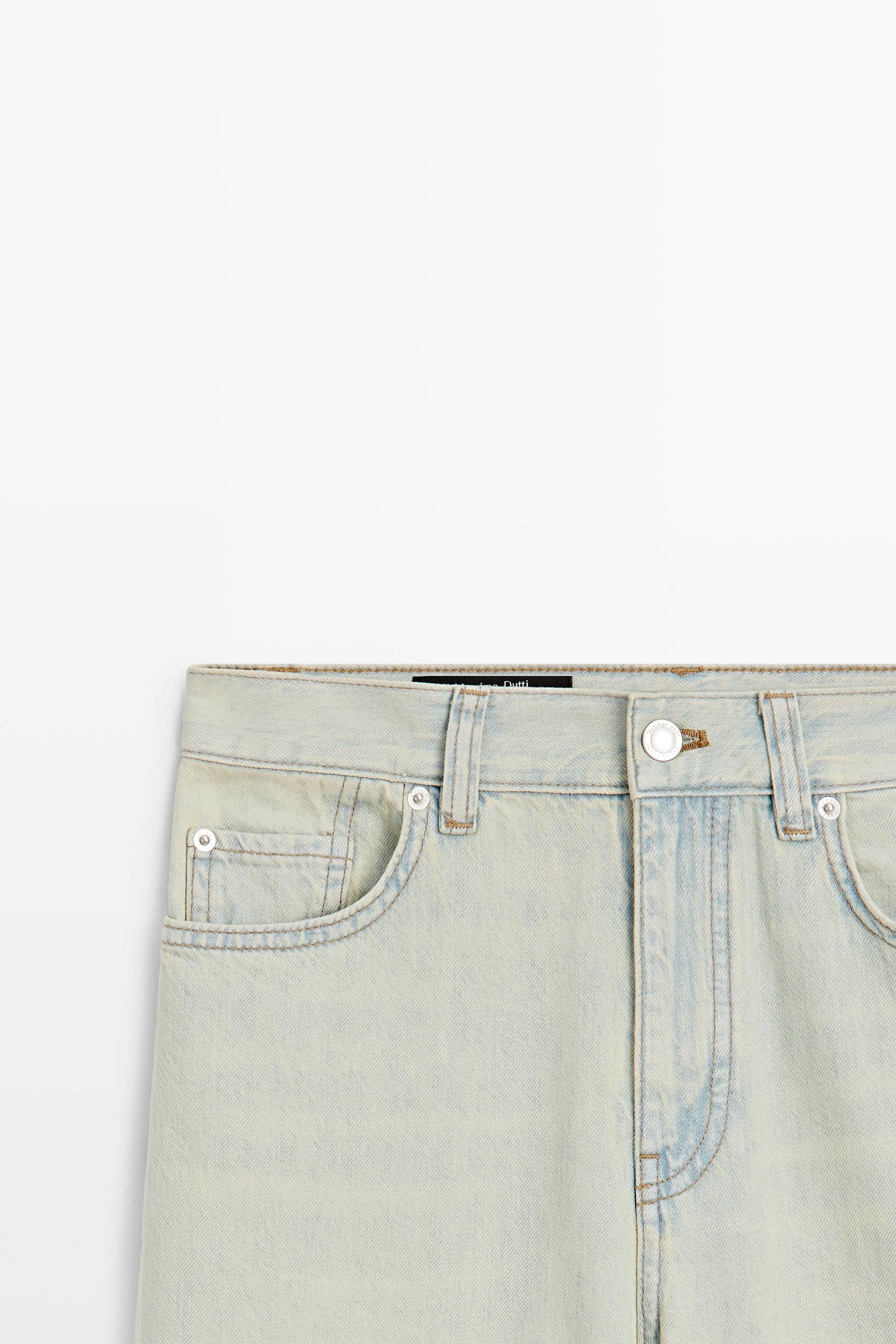 Mid-waist cropped wide-leg jeans
